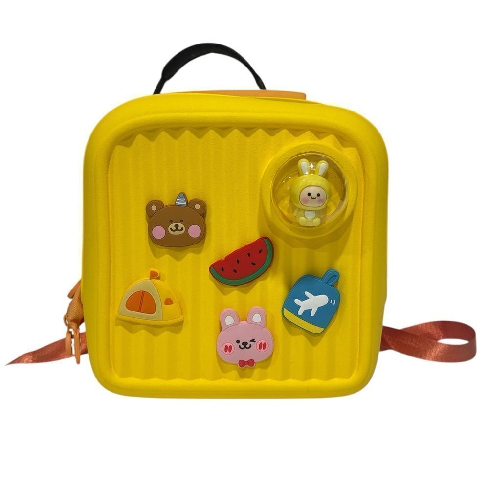 Yellow and Orange Character Pin Bag